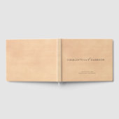 パーソナライズされた結婚モノグラムフェイククリームレザー ゲストブック (全面)