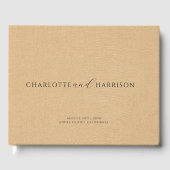 パーソナライズされた結婚モノグラムフェイクタン ゲストブック (正面)