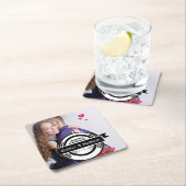 パーソナライズされた結婚ラベルモダン ペーパーコースター (インサイチュ)