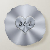 パーソナライズされた結婚リングや輪結婚枕 ラウンドクッション (裏面)