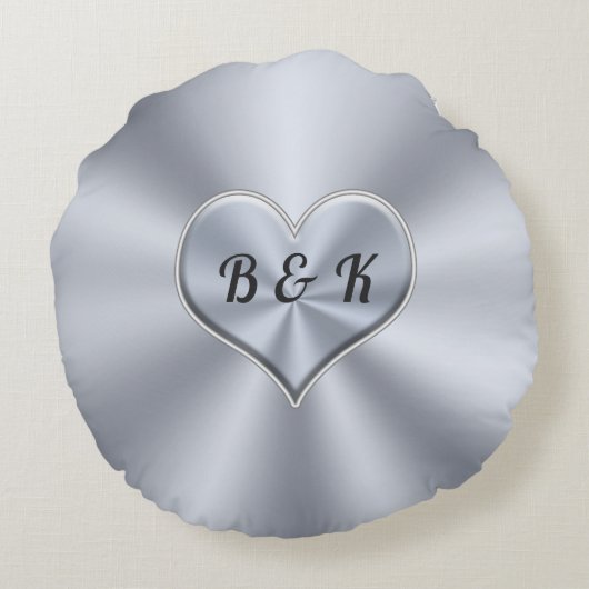 パーソナライズされた結婚リングや輪結婚枕 ラウンドクッション (裏面)