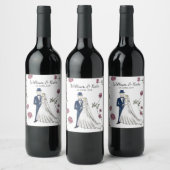 パーソナライズされた結婚ワインラベル ワインラベル (ボトル)