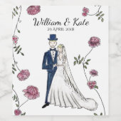 パーソナライズされた結婚ワインラベル ワインラベル (シングルラベル)