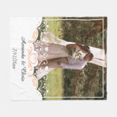 パーソナライズされた結婚写救真名 フリースブランケット (正面(横))