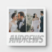 パーソナライズされた結婚写真コラージュエレガント額 フォトプラーク (正面)