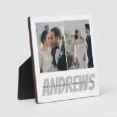 パーソナライズされた結婚写真コラージュエレガント額 フォトプラーク (正面)