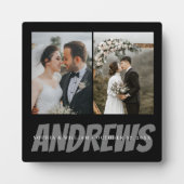 パーソナライズされた結婚写真コラージュエレガント額 フォトプラーク (正面)