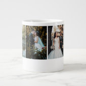 パーソナライズされた結婚写真コラージュ ジャンボコーヒーマグカップ (正面)