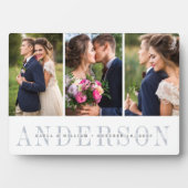 パーソナライズされた結婚写真コラージュ フォトプラーク (正面)