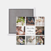 パーソナライズされた結婚写真コラージュ マグネット (正面/裏面)