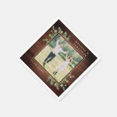 パーソナライズされた結婚写真素朴林 スタンダードカクテルナプキン (角)