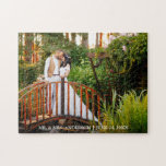 パーソナライズされた結婚写真 ジグソーパズル<br><div class="desc">名前パーソナライズされたと日付の写真ジグ結婚ソーパズル</div>