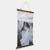 パーソナライズされた結婚写真 吊り下げ型タペストリー (傾斜あり)