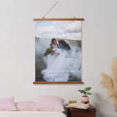 パーソナライズされた結婚写真 吊り下げ型タペストリー (寝室)
