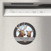 パーソナライズされた結婚周年記念エルクペア マグネット (インサイチュ (食洗機))