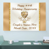 パーソナライズされた結婚周年記念バナー 横断幕 (トレードショー)