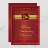 パーソナライズされた結婚周年記念パーティの招待状 招待状 (正面/裏面)