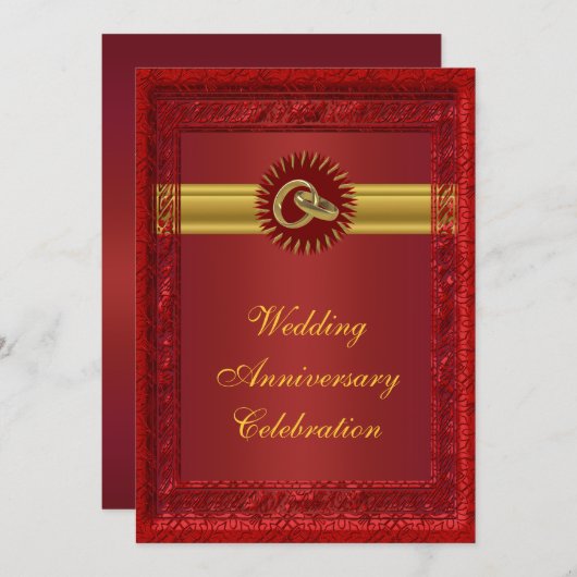 パーソナライズされた結婚周年記念パーティの招待状 招待状 (正面/裏面)