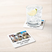 パーソナライズされた結婚周年記念写真集 スクエアペーパーコースター (インサイチュ)