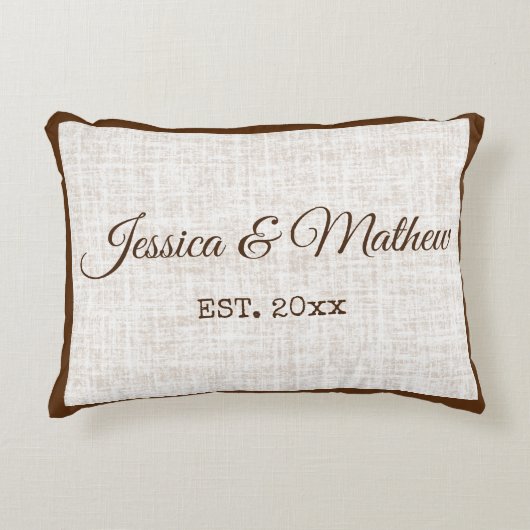 パーソナライズされた結婚周年記念品 アクセントクッション (正面)