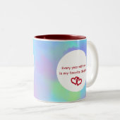 パーソナライズされた結婚周年記念品 ツートーンマグカップ (正面右)