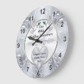 パーソナライズされた結婚周年記念品 ラージ壁時計 (傾斜)