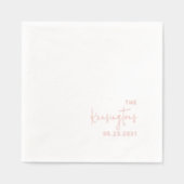 パーソナライズされた結婚夫婦の名字 箔ナプキン (正面)