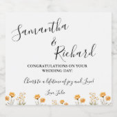 パーソナライズされた結婚婚約 スパークリングワインラベル (シングルラベル)