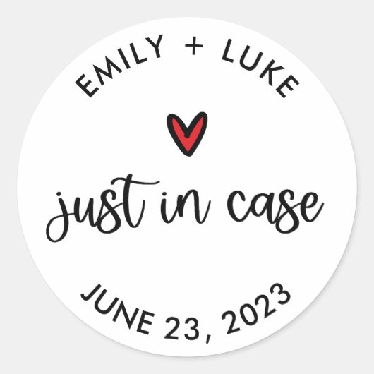 パーソナライズされた結婚式のための緊急回復キット ラウンドシール (正面)