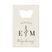 パーソナライズされた結婚式の引き出物エレガント クレジットカード栓抜き (正面)