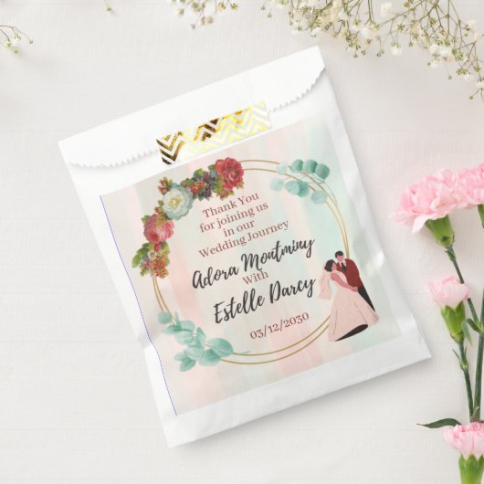 パーソナライズされた結婚式の引き出物バッグ フェイバーバッグ (封をした状態)