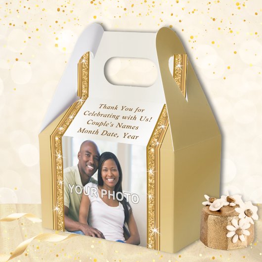 パーソナライズされた結婚式の引き出物ボックス、写真または削除 フェイバーボックス