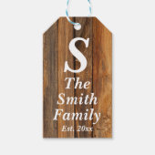 パーソナライズされた結婚式の引き出物モノグラム姓 ギフトタグ (正面)