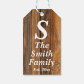 パーソナライズされた結婚式の引き出物モノグラム姓 ギフトタグ (裏面)