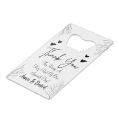 パーソナライズされた結婚式の引き出物 クレジットカード栓抜き (裏面アングル)