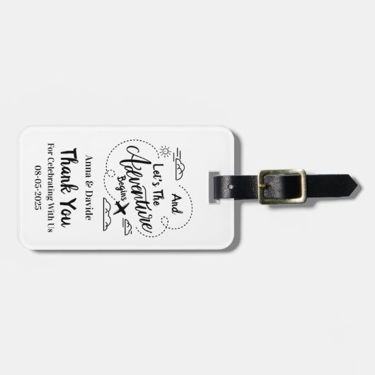 パーソナライズされた結婚式の引き出物 ラゲッジタグ (正面横)