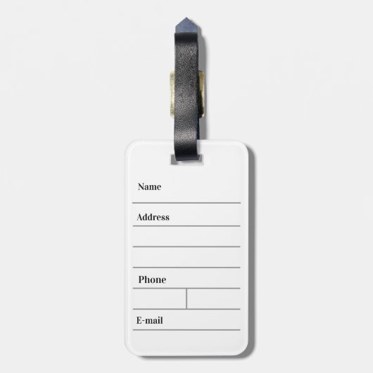 パーソナライズされた結婚式の引き出物 ラゲッジタグ (裏面縦)