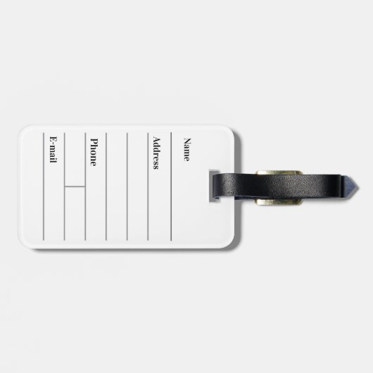 パーソナライズされた結婚式の引き出物 ラゲッジタグ (裏面横)