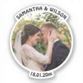 パーソナライズされた結婚式の引き出物 |金ゴールド |写真 シール (正面)