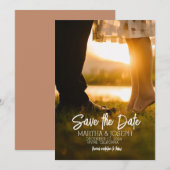 パーソナライズされた結婚式の招待状（Save the Date）テンプレート 招待状 (正面/裏面)