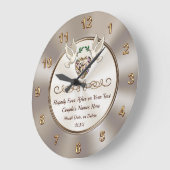 パーソナライズされた結婚式の時素晴らし結婚計 ラージ壁時計 (傾斜)