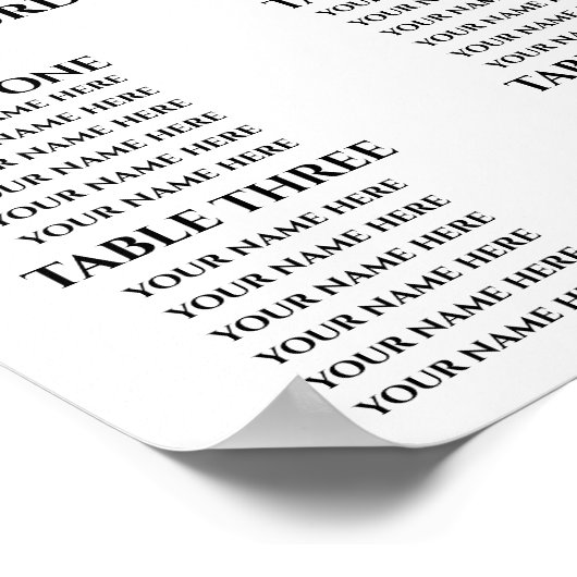 パーソナライズされた結婚式の着席表 ポスター (角)