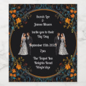 パーソナライズされた結婚式招待状と招待状 ワインラベル (シングルラベル)