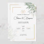 パーソナライズされた結婚式招待状カスタム文字&フォト 招待状 (正面/裏面)