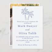 パーソナライズされた結婚式招待状カード – エレガント 招待状 (正面/裏面)