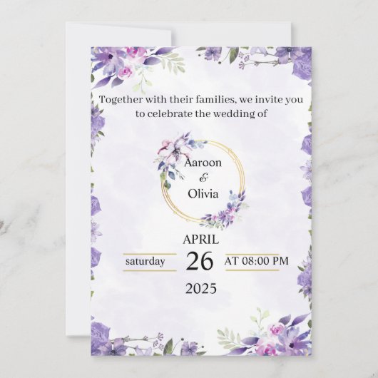 パーソナライズされた結婚式招待状カー祝ド – 招待状 (正面)