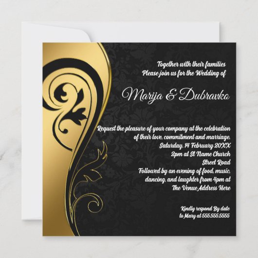 パーソナライズされた結婚式招待状 招待状 (裏面)