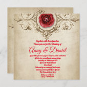 パーソナライズされた結婚式招待状 招待状 (正面/裏面)