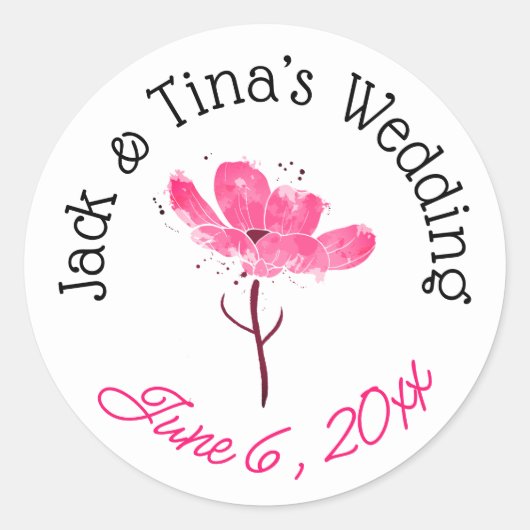 パーソナライズされた結婚式用シール ラウンドシール (正面)