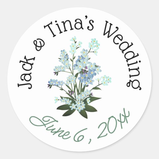 パーソナライズされた結婚式用シール ラウンドシール (正面)